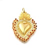 Brass Micro Pave Clear Cubic Zirconia Pendants KK-F899-15G-1