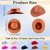40Pcs 10 Styles Plastic Mini Western Cowboy Cowgirl Hat DOLL-CP0001-04-2