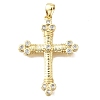 Brass Micro Pave Clear Cubic Zirconia Pendants KK-V011-63G-1