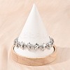 304 Stainless Steel Flower Link Chain Bracelets BJEW-D379-17P-4