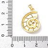 Brass Micro Pave Clear Cubic Zirconia Pendants KK-L253-03G-3