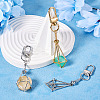 2Pcs 2 Colors Brass Empty Pouch Stone Holder for Keychain KEYC-TA0001-34-7