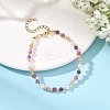 Natural Amethyst & Tourmaline & Sunstone & Rose Quartz Round Beaded Necklaces and Bracelet Set SJEW-JS01383-5