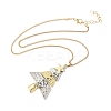 Alloy Christmas Tree Pendant Box Chain Necklaces for Women NJEW-F359-01-2