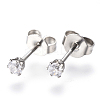 Gifts for Boyfriend Valentines Day Cubic Zirconia Ear Studs EJEW-H072-01-1