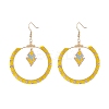 Glass Seed Braided Ring & Rhombus Dangle Earrings EJEW-MZ00050-1