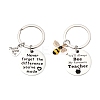 1Pc Teacher's Day Gift 201 Stainless Steel Word Thank You Keychains KEYC-FS0001-08-5