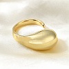Rack Plating Brass Teardrop Open Cuff Ring for Women RJEW-A016-03G-3