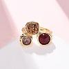 Natural Amethyst/Korean Jade/Agate Germ Cuff Rings RJEW-M076-05G-05-5