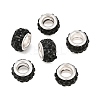 Polymer Clay Rhinestone European Large Hole Beads with Silver Color Plated Brass Cores FPDL-R002-01-3