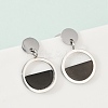 304 Stainless Steel Plastic Dangle Stud Earrings EJEW-Z089-16P-3