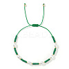 Glass Seed Bead & Plastic Imitation Pearl Beads Braided Bracelets for Women JS2905-4-1