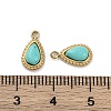Real 14K Gold Plated Synthetic Turquoise Teardrop Charms STAS-R005-04G-3