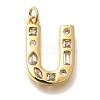Brass Micro Pave Clear Cubic Zirconia Pendants KK-G521-01G-U-1