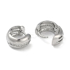 Clear Cubic Zirconia Huggie Hoop Earrings EJEW-L292-011P-2