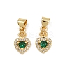 Brass Micro Pave Cubic Zirconia Charms KK-C132-10G-1