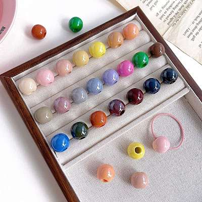 Opaque Acrylic Beads X-OACR-N138-16-1