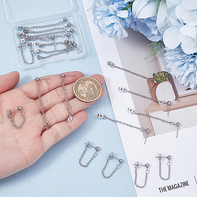 10Pair 304 Stainless Steel Ball Stud Earring EJEW-UN00022-1