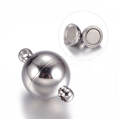 Tarnish Resistant 304 Stainless Steel Magnetic Clasps with Loops X-STAS-E006-52-1