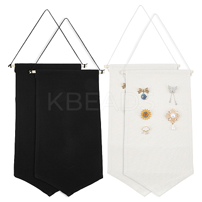 4 Sets 4 Styles Polyester Wall Hanging Brooch Jewelry Banner Holder DIY-FH0008-24-1