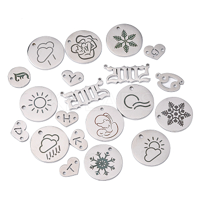 304 Stainless Steel Pendants STAS-CJ0002-15-1
