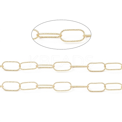Brass Textured Oval Link Chains CHC-M025-26A-G-1