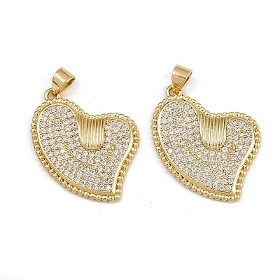 Brass Micro Pave Cubic Zirconia Pendants ZIRC-I367-07G-05-1
