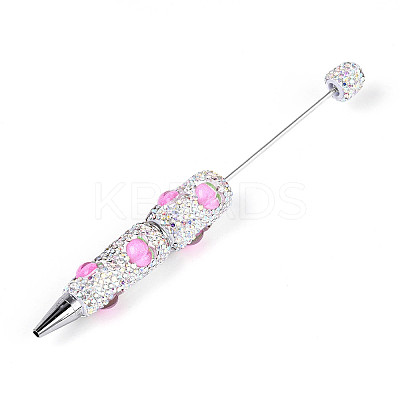 Resin & Polymer Clay Pave Rhinestone Ball-Point Pen AJEW-T013-04H-1