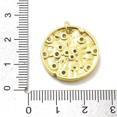 Rack Plating Brass Micro Pave Cubic Zirconia Pendants KK-D359-27G-1