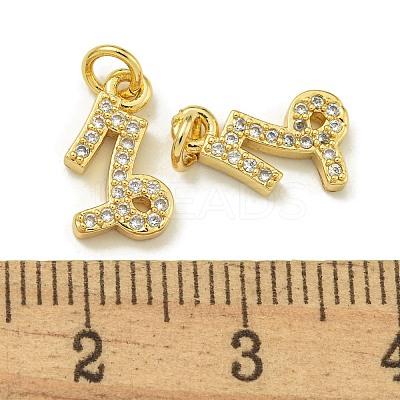 Rack Plating Brass Micro Pave Cubic Zirconia Pendants KK-K386-02L-G-1