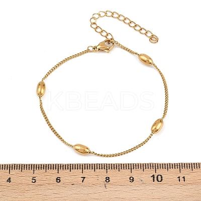 201 Stainless Steel Curb Chain Bracelets for Women LS-BJEW-G767-01A-G-1