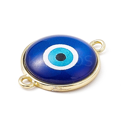 Evil Eye Resin Connector Charms KK-P224-01G-02-1