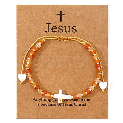 European American Natural Carnelian Beaded Braided Bracelets VZ2609-6-1