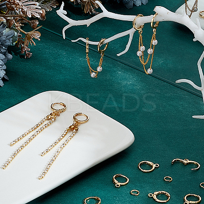 Brass Leverback Earring Findings KK-PH0012-67-1