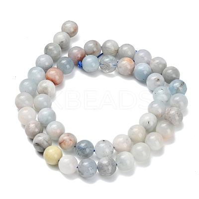 Natural Aquamarine Beads Strands X-G-F591-29B-8mm-1