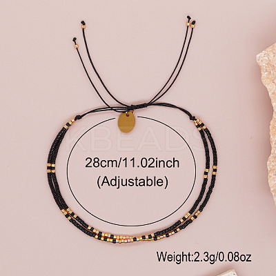 Glass Seed Bead Double Layers Bracelets NW9458-1-1