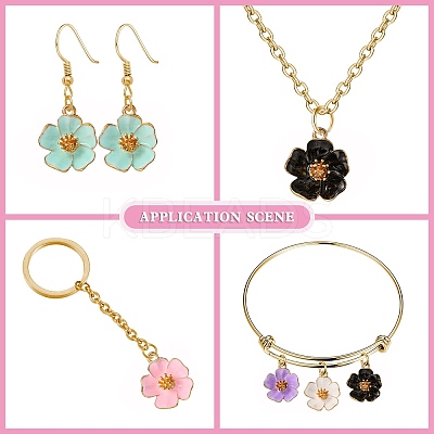 25Pcs 5 Colors Alloy Enamel Pendants ENAM-CJ0003-60-1
