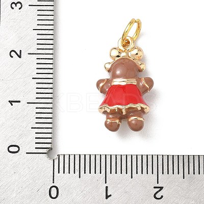 Brass Enamel Pendants KK-H523-04B-G-1