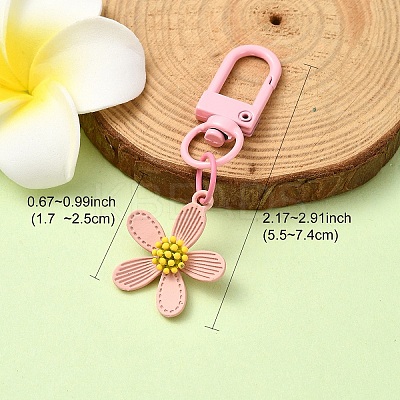 Spray Painted Alloy Pendant Decorations HJEW-YW00024-01-1