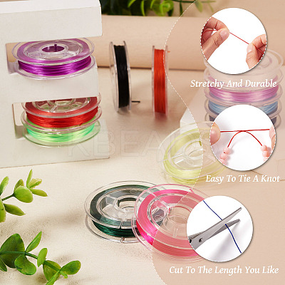 12 Rolls 12 Colors Strong Stretchy Beading Elastic Thread EW-TA0001-05-1