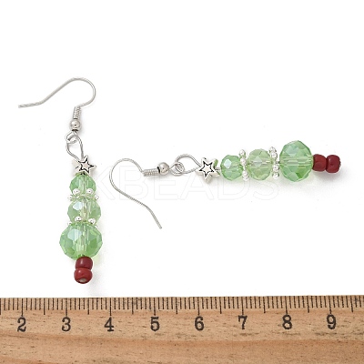 Christmas Glass Beads Dangle Earrings LS-X-EJEW-JE01624-1