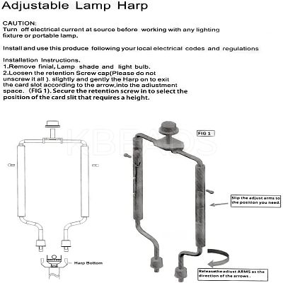 Iron Lamp Shade Harp Holder AJEW-OC0002-06-1