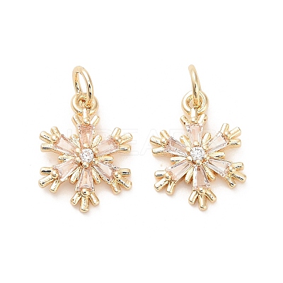 Brass Micro Pave Cubic Zirconia Pendants KK-B133-05G-01-1