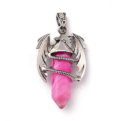 Natural & Synthetic Mixed Gemstone Pointed Pendants G-B042-04P-1