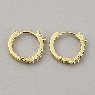 Clear Cubic Zirconia Curb Chains Shape Hoop Earrings EJEW-WH0004-41-1