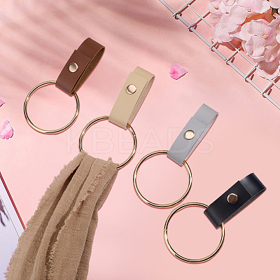 4Pcs 4 Colors PU Leather Towel Holder HJEW-CN0001-35-1
