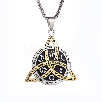 Viking Triskelion Knot 201 Stainless Steel Pendant Necklaces for Men FS-WG7E48C-01-1