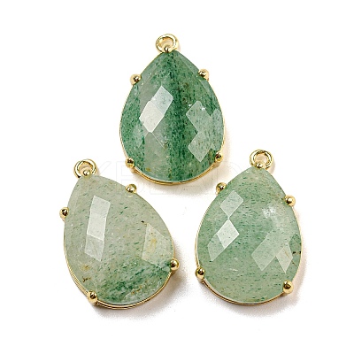 Natural Green Strawberry Quartz Pendants G-M431-10G-07-1