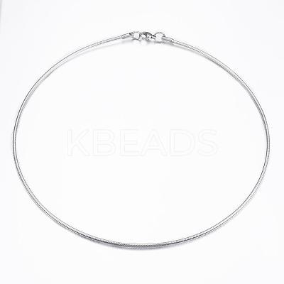 Non-Tarnish 304 Stainless Steel Snake Chain Necklaces NJEW-H450-01P-1
