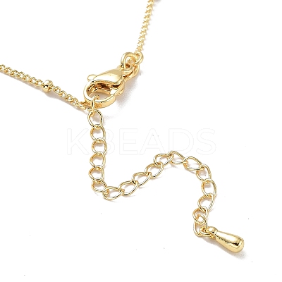 Initial Letter Brass Pendant Necklace NJEW-A015-21G-O-1